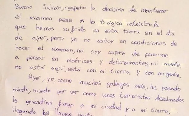 La Emotiva Carta De Un Joven Gallego Que No Quería Hacer Un Examen Tras ...